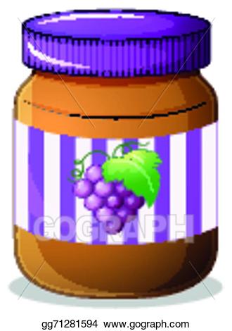 Jam clipart grape jam. Vector stock a jar