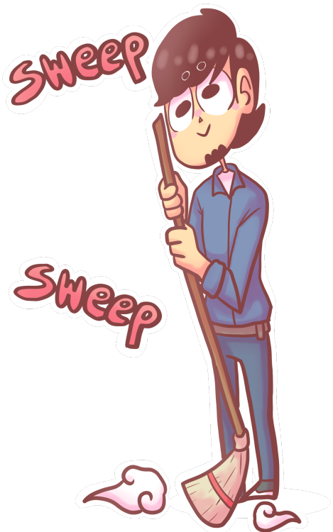 janitor clipart sweeping leave