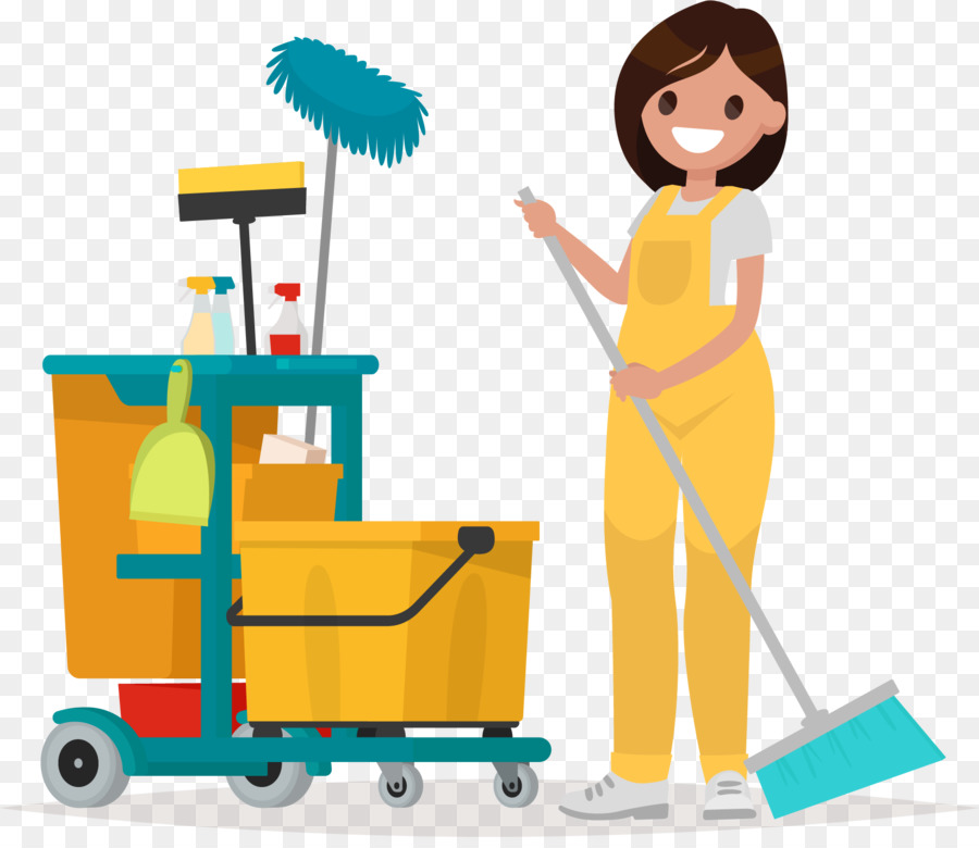 Janitor clipart transparent. Yellow background cleaning 