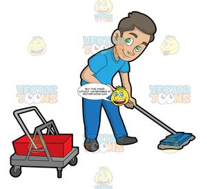 janitor clipart washing floor