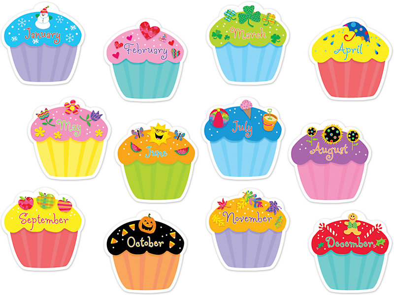 Poppin patterns calendar accents. January clipart birthday cupcake