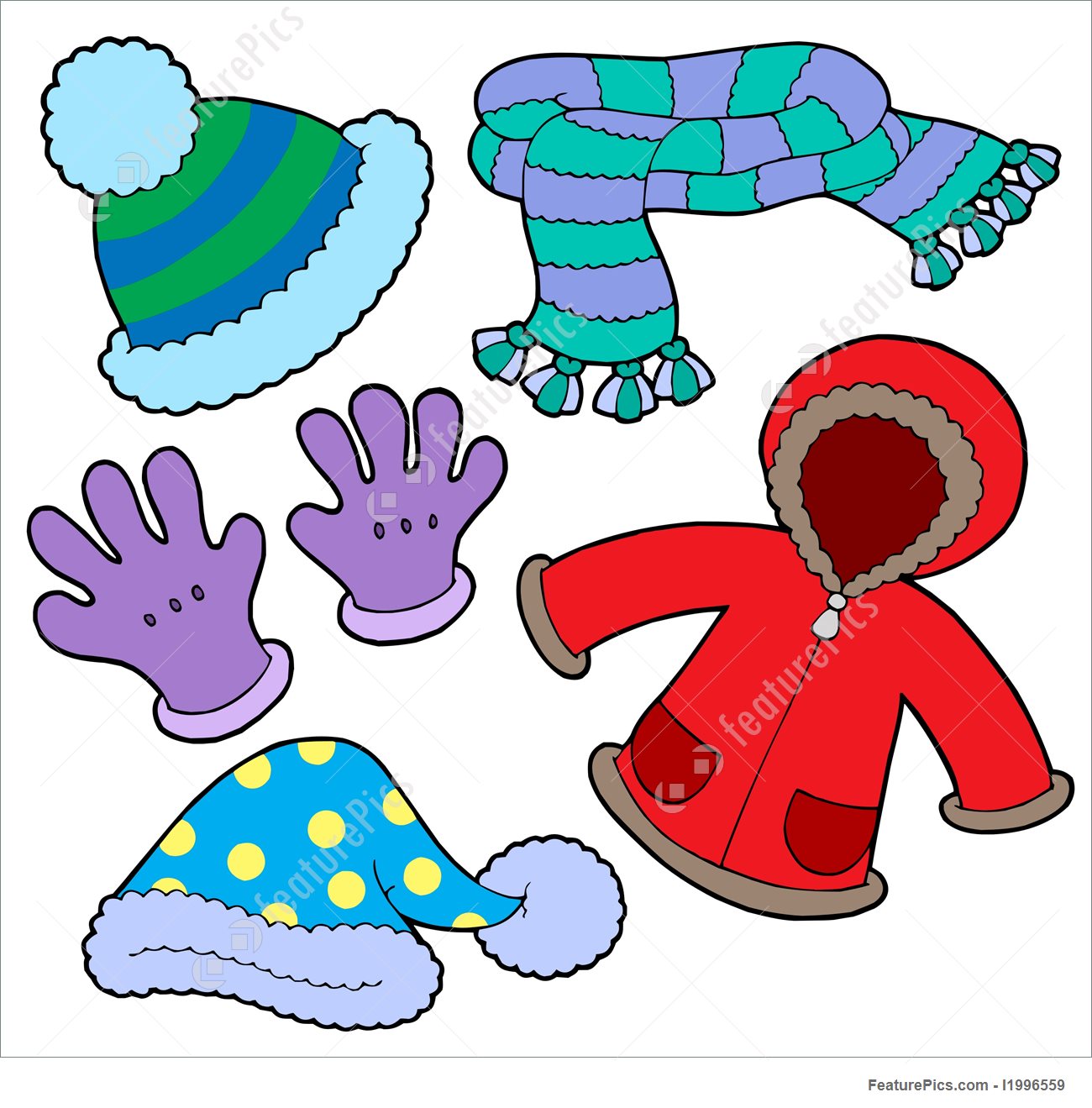 January clipart cold weather clothes, January cold weather