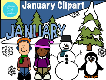 january clipart colorful