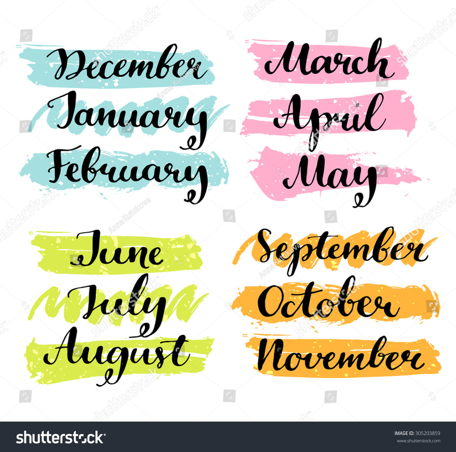 January clipart december. Download february month handwriting