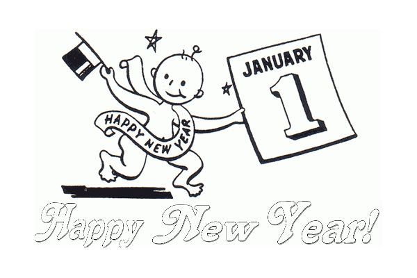 Happy year baby . January clipart new years eve