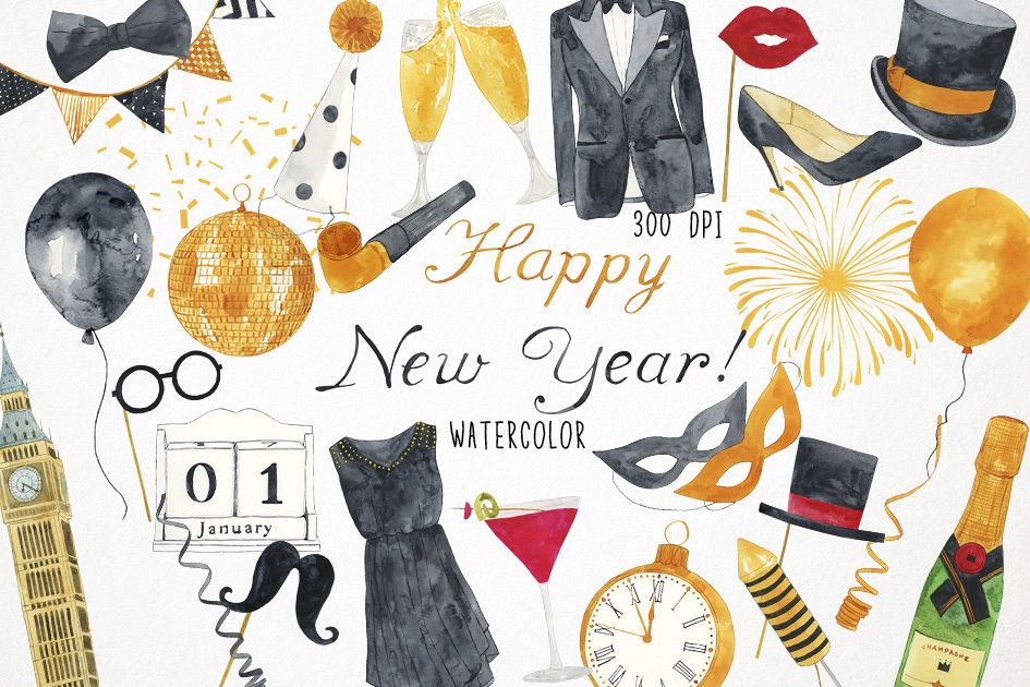 january clipart new years eve