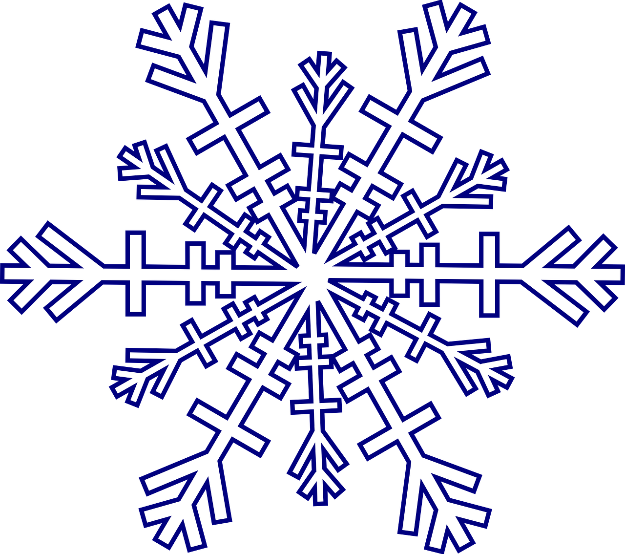 january clipart simple blue snowflake
