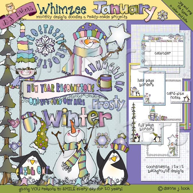 january clipart snowday