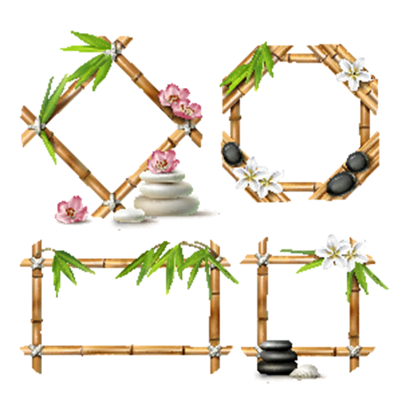 Lemon clipart psd. Bamboo frame png vectors