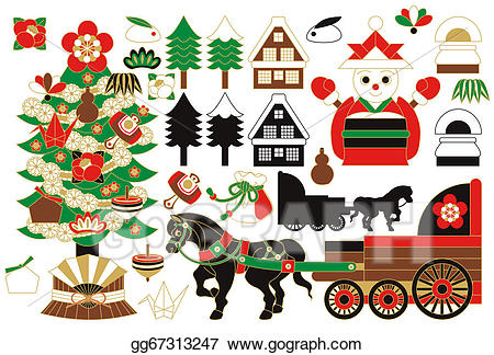 Eps illustration illustrations collections. Japanese clipart christmas