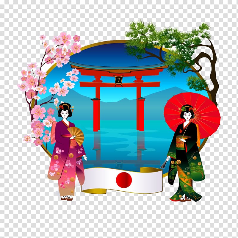 Japanese clipart painting japanese. Japan beauty illustration transparent