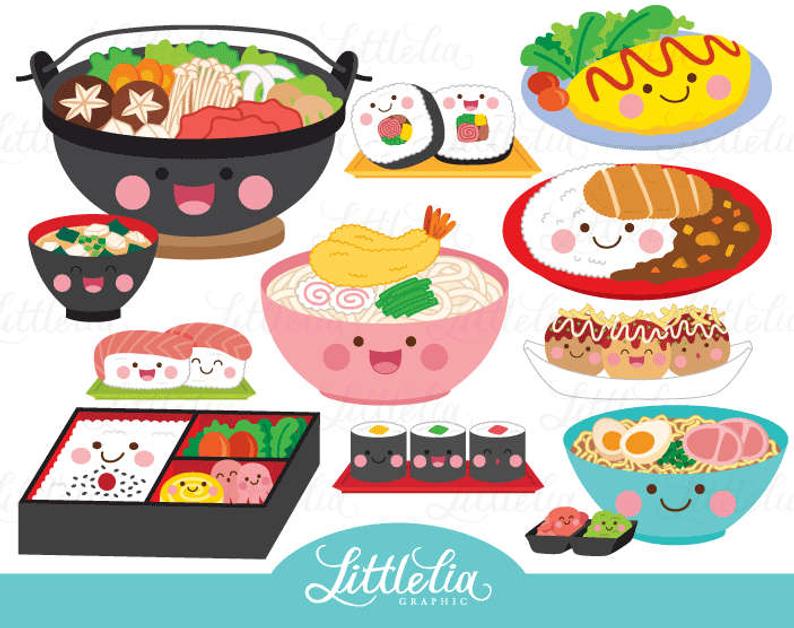 Japanese clipart cuisine japanese. Food kawaii 