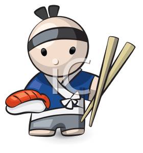 A man with chopsticks. Japanese clipart guy japanese