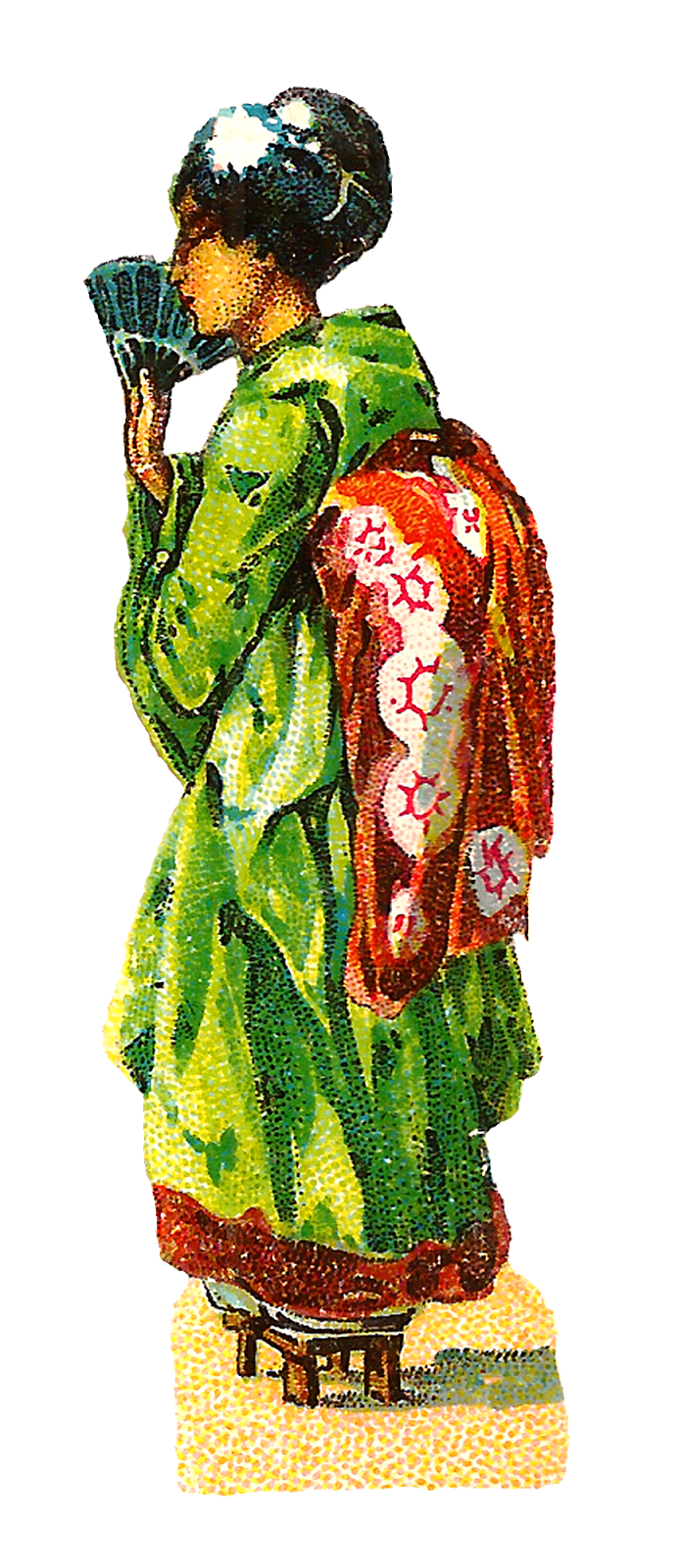 Japanese clipart kimono. Antique images free fashion