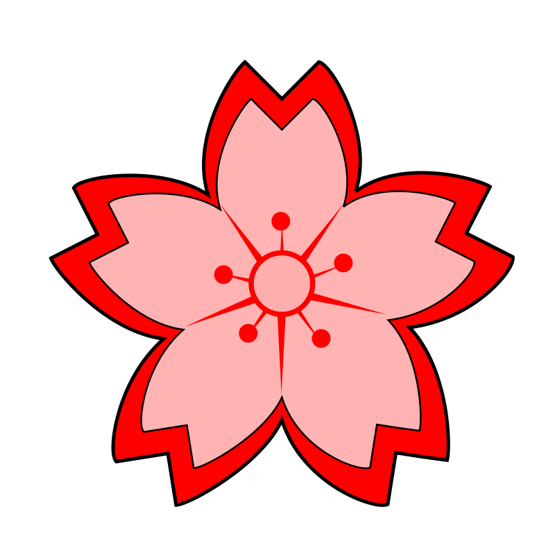 Sakura blossom art tattoos. Japanese clipart simple