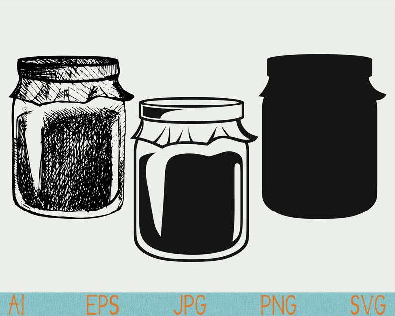 jar clipart silhouette cameo