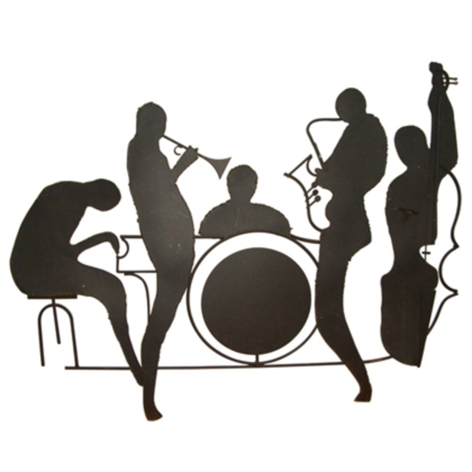 Jazz clipart musical artist. Band silhouette clip art