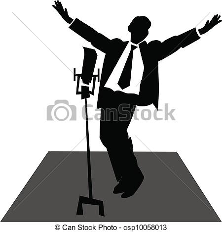 Jazz clipart performer. Singer on stage with