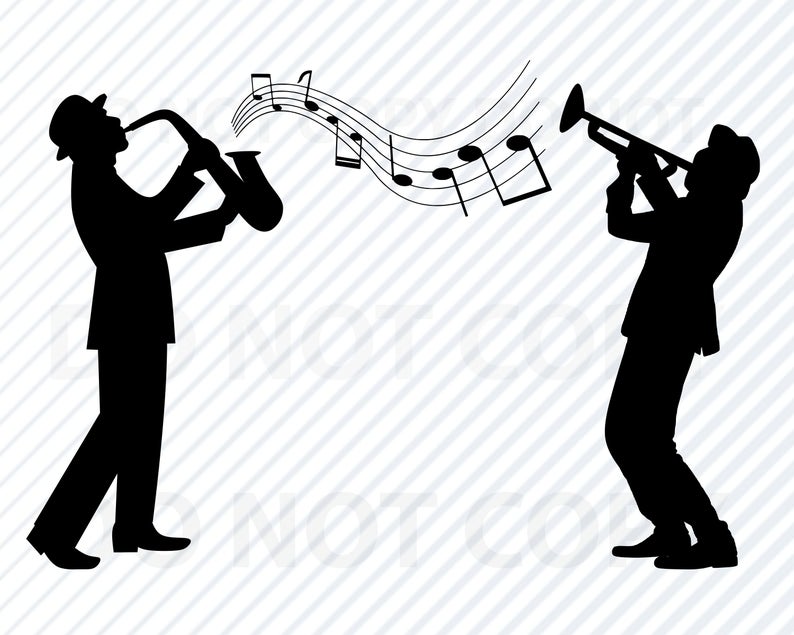 jazz clipart silhouette vector free