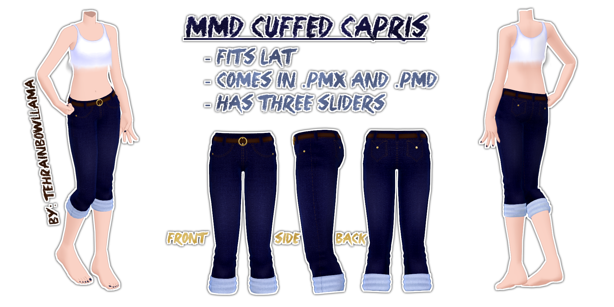 Jeans clipart sweatpants. Bottoms on mmd resources