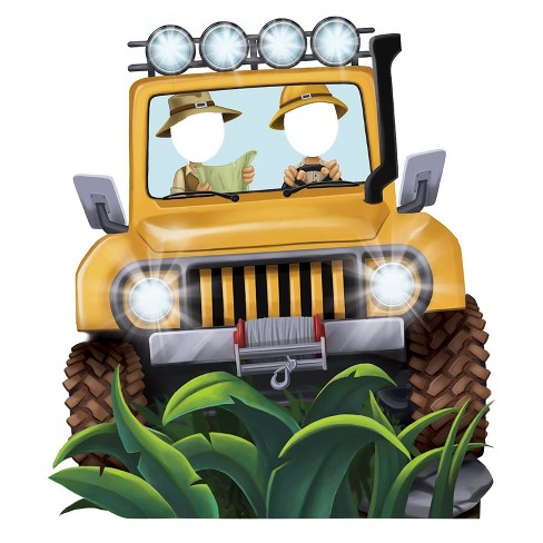 Jeep clipart birthday party. Jungle standee 