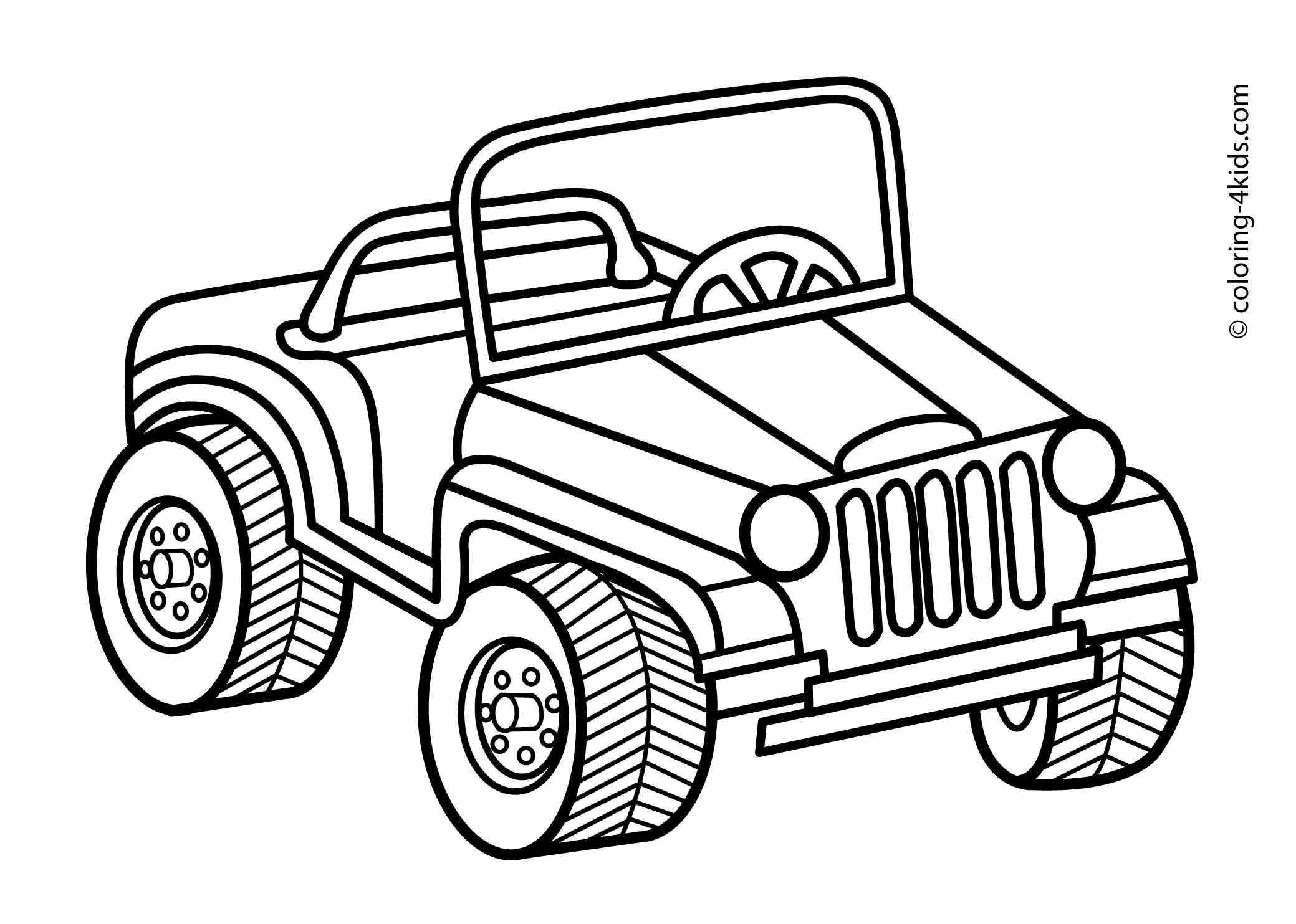 Jeep clipart color. Transportation coloring pages for