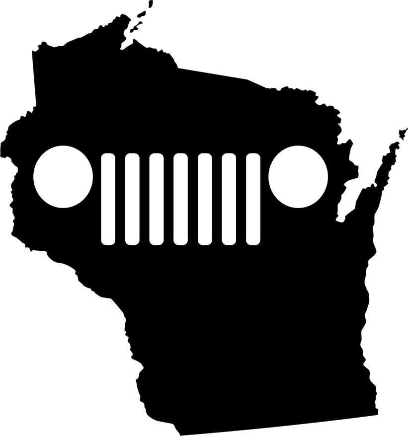 Jeep clipart grille. Wisconsin tj grill decal