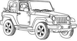 Jeep clipart outline. Wrangler clip art 