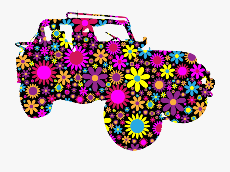 Jeep clipart profile. Polka dot purple flower