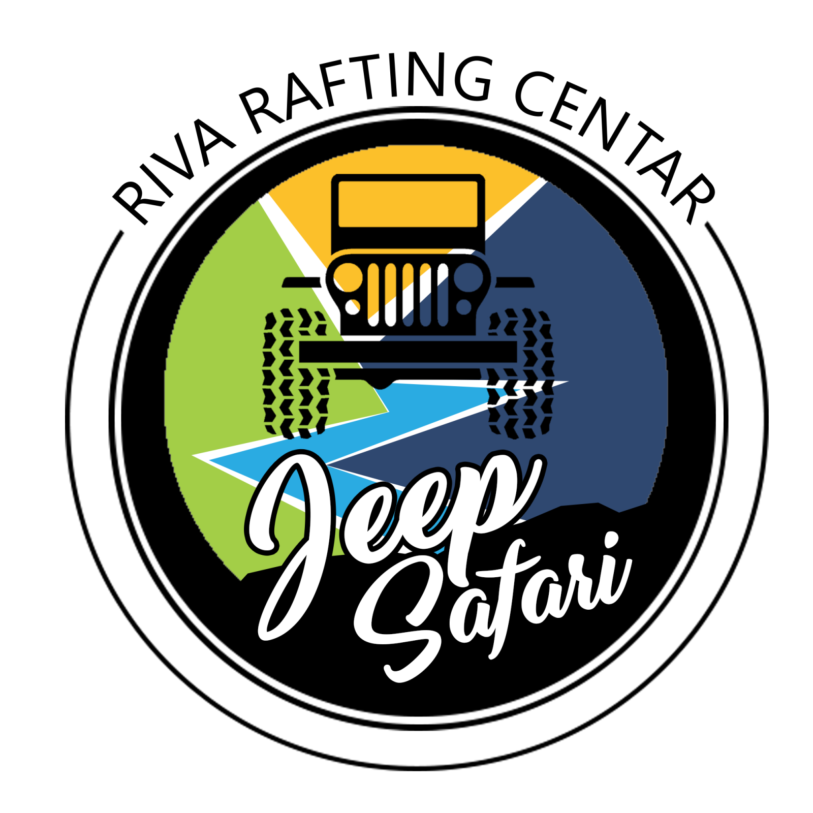 Riva rafting centar hiking. Jeep clipart safari ride