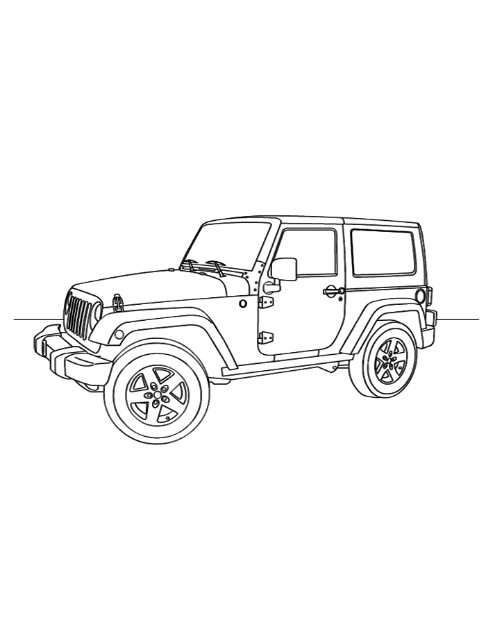 Jeep clipart sketch. Wrangler kleurplaat kleurenisleuk nl