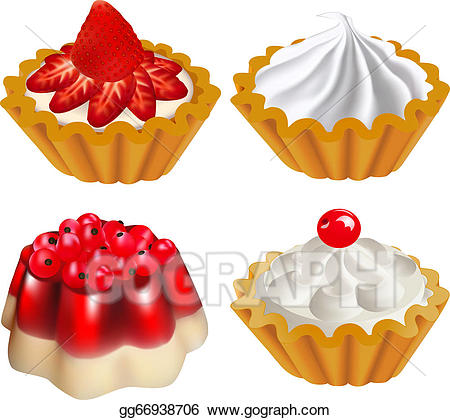 Jelly clipart jelly cake. Eps vector set of