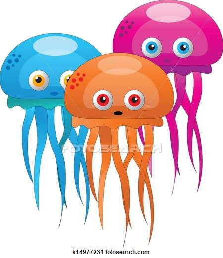 Jellyfish clipart sea jelly. Fish clip art eps