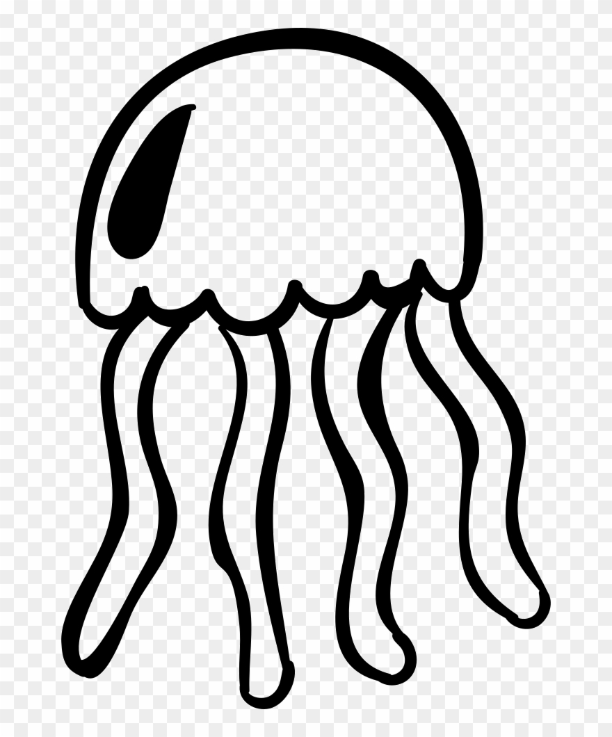jellyfish clipart black and white