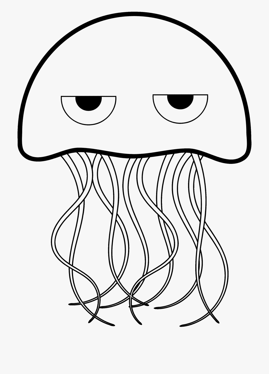 jellyfish clipart black and white