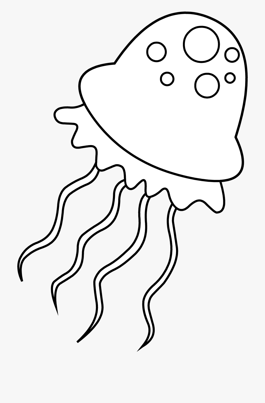 Jellyfish clipart colouring page, Jellyfish colouring page Transparent