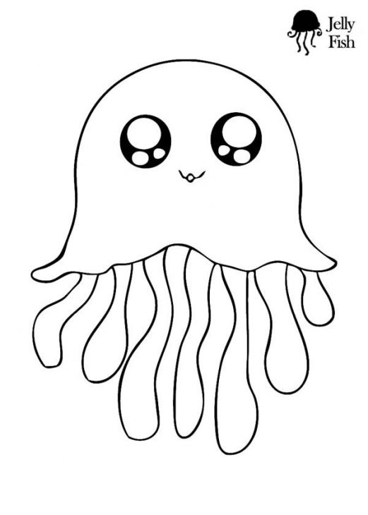 jellyfish clipart colouring page