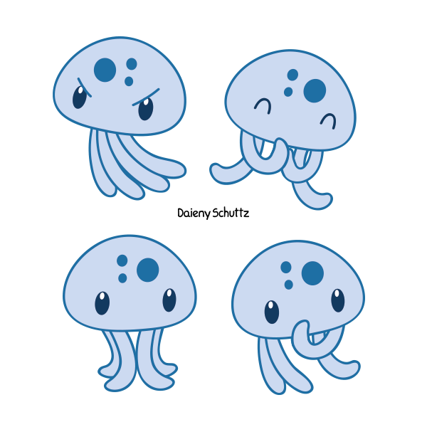 Kawaii clipart jellyfish. Blue by daieny deviantart