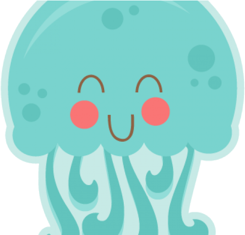 Jellyfish clipart happy jellyfish. Transparent background 