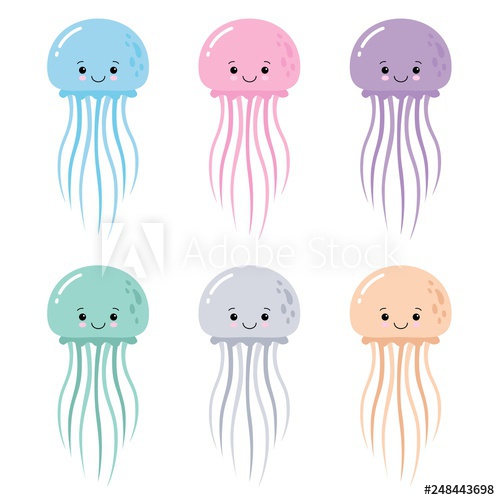 jellyfish clipart kawaii