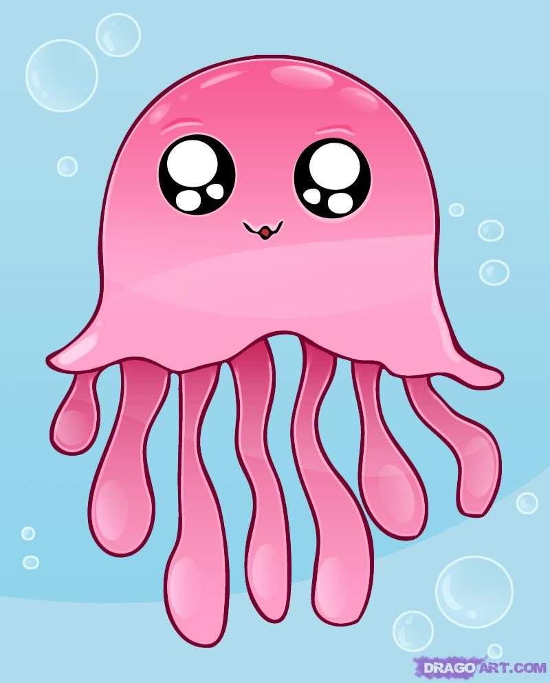 How To Draw A Cartoon Jellyfish