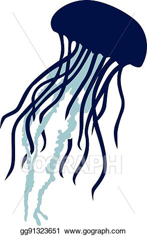 Eps vector silhouette in. Jellyfish clipart real