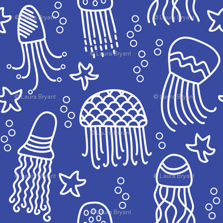 jellyfish clipart royal blue