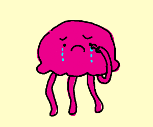 Drawception . Jellyfish clipart sad