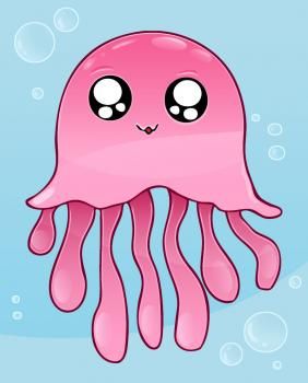 How to draw a. Jellyfish clipart small cartoon