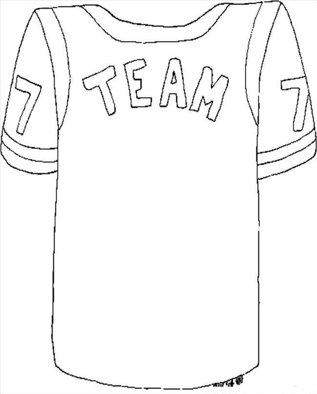 Printable football pages for. Jersey clipart coloring page