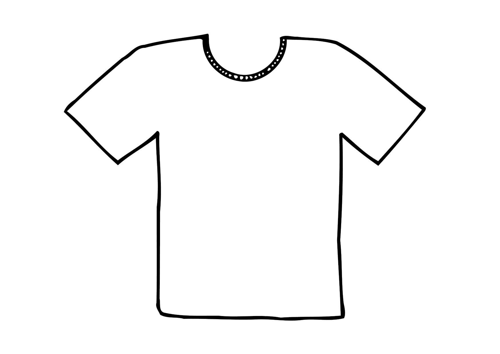 T shirt home . Jersey clipart coloring page