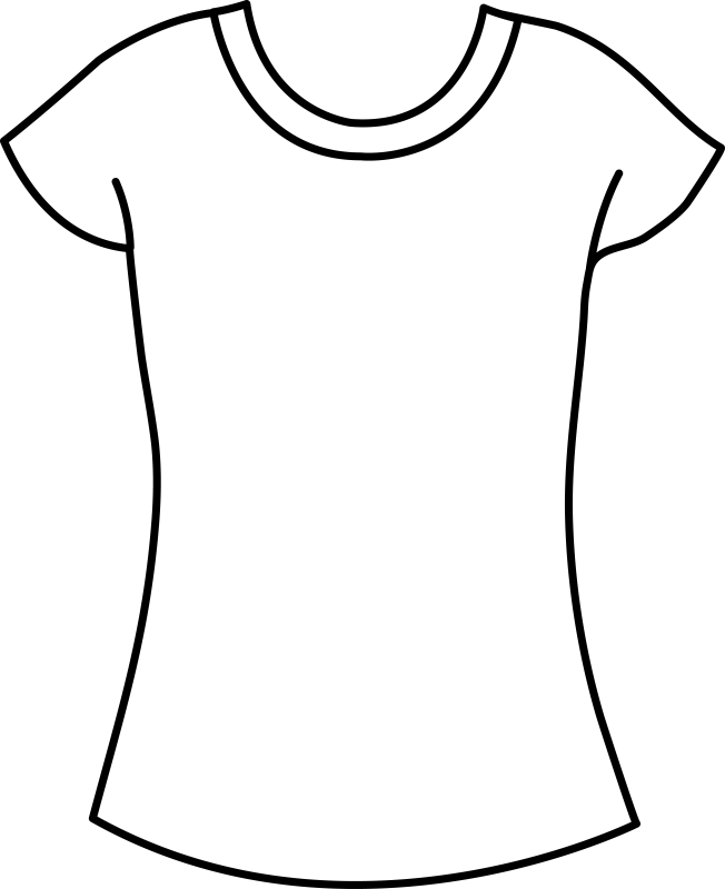 Shirt clipart girl shirt. T drawing outline at