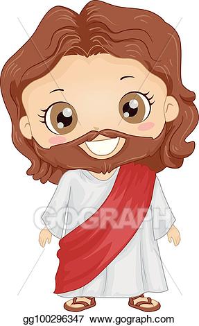 Jesus clipart boy. Vector stock costume illustration