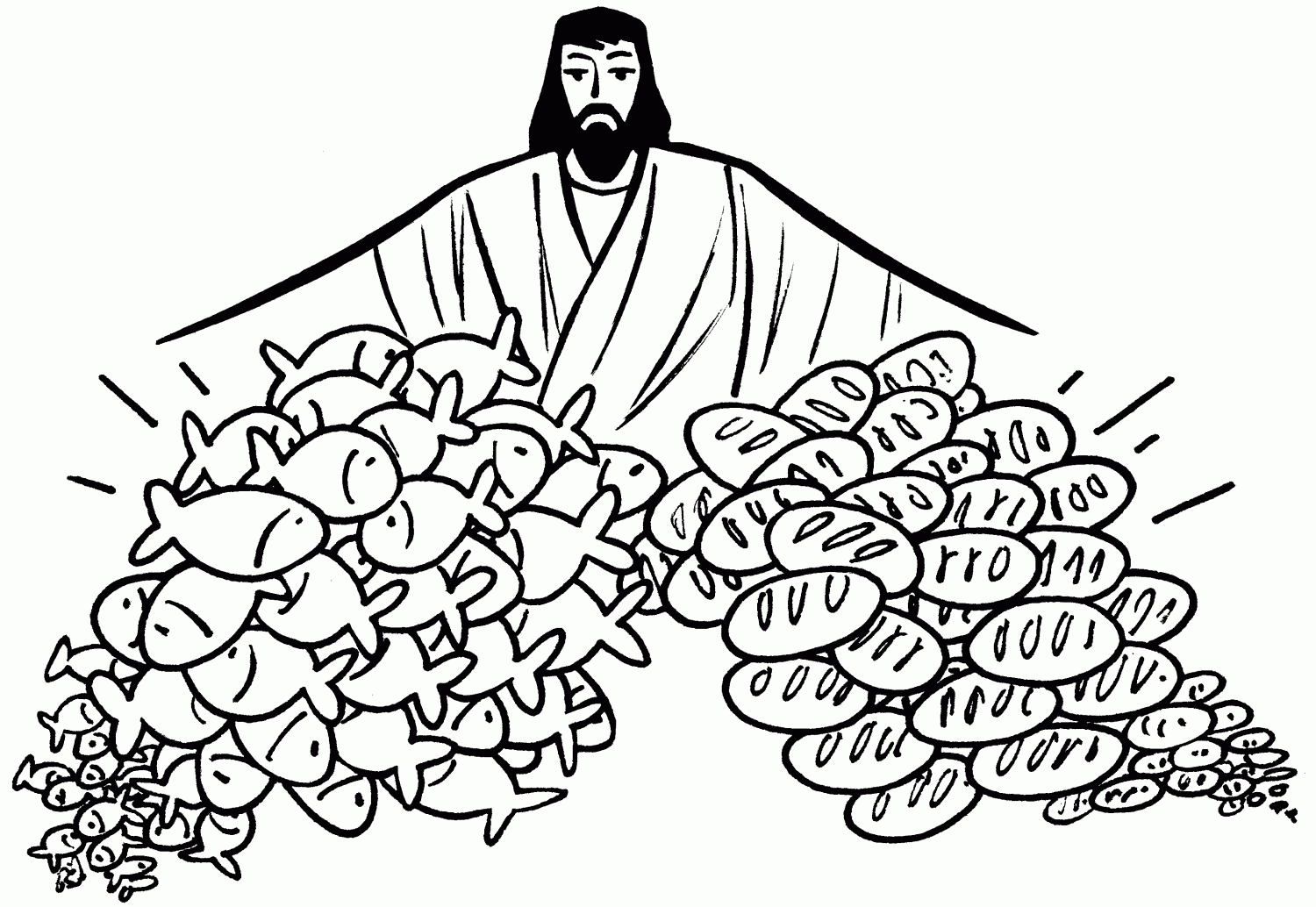 Fishes and clip art. Jesus clipart bread